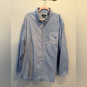 Chaps Men's Light Blue Striped Button-Down Shirt